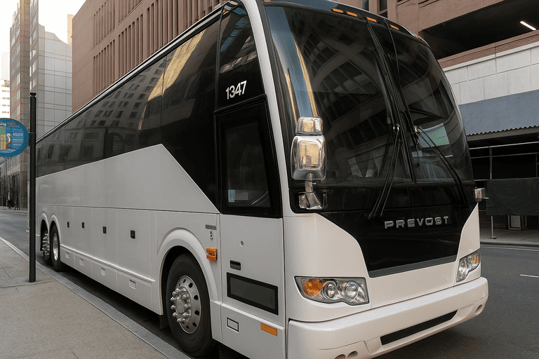 a Charter Bus Rental Conroe coach bus